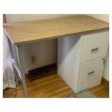 DESK W TWO DRAWER FILING CABINET 40' X 20' X 30'