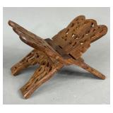 HAND CARVED WOOD BOOK OR BIBLE STAND