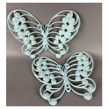 VINTAGE BURWOOD PRODUCTS BLUE BUTTERFLY WALL DECOR