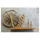 VINTAGE WOOD SPINNING WHEEL PARTS