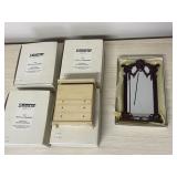 VINTAGE WOODEN DOLL HOUSE FURNITURE CHESTS MIRROR