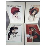 VINTAGE LADIES HOME JOURNAL ART PRINTS SET OF 4