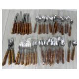 VINTAGE FLATWARE W WOOD HANDLES