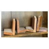 VINTAGE WOOD BOOKENDS 2 SETS