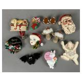 VINTAGE CHRISTMAS FASHION JEWELRY BROOCHES EARRING