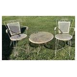 VINTAGE WROUGHT IRON 3 PC PATIO SET