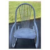 VINTAGE WHITE STEEL ROCKING CHAIR
