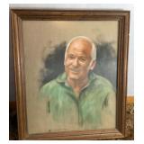 VINTAGE PASTEL PORTRAIT FRAMED