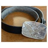 VINTAGE BELT W AMERICAN EAGLE PATRIOTIC BUCKLE