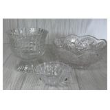 GLASS CRYSTAL BOWLS & FTDA PEDESTAL VASE