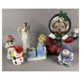 CHRISTMAS FIGURINES JASCO BELL PORCELAIN ANGEL