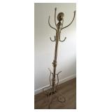 VINTAGE BRASS HALL TREE COAT RACK