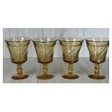 FOSTORIA JAMESTOWN AMBER WATER GOBLET SET OF 4