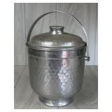 VINTAGE HAMMERED ALUMINUM ICE BUCKET ITALY