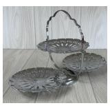VINTAGE 3 TIER FOLDING HORS D'OUVRES TRAY
