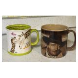 COLLECTIBLE MUGS MOTHERS LOVE & JOHN WAYNE