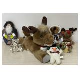 VINTAGE PLUSH TOYS RUSS REINDEER SANTA SNOW MAN