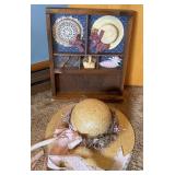 VINTAGE HOME DECOR & SHADOW BOX STRAW HAT