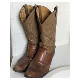 JUSTIN LIZARD SKIN WINGTIP WESTERN BOOTS 10 1/2 D