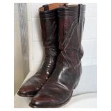 VINTAGE LUCCHESE CLASSIC BLACK CHERRY LEATHER BOOT