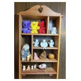 DECORATIVE WOOD SHELF & ALL CONTENTS