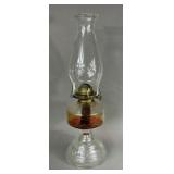 ANTIQUE P & A RISDON GLASS OIL LAMP