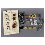 VINTAGE BUTTON COVERS CATS CHRISTMAS DOMINOES