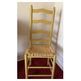 VINTAGE LADDER BACK CHAIR W WOVEN SEAT