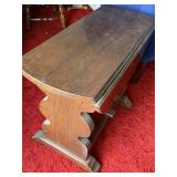 VINTAGE WOOD DROP LEAF ACCENT TABLE W DRAWER