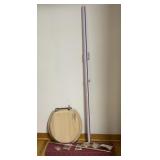OAK & BRASS TOILET SEAT TOWEL RACK CURTAIN ROD