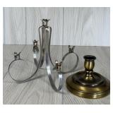 CANDLEABRA & BRASS CANDLESTICK HOLDER