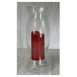 2 PC GLASS HURRI CANDLE HURRICANE & BASE