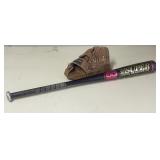 SUPER MAGNUM BASEBALL BAT & LEATHER BASEBALL GLOVE