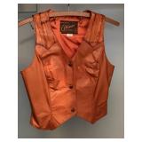 ALTMAN OF DALLAS LEATHER WESTERN VEST EEL ACCENTS
