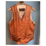 LEATHER VEST LORETTA LYNNS WESTERN STORE 42L
