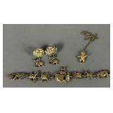 NOAHS ARK BRACELET & EARRINGS JOINTED TEDDY BEAR P