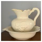 VINTAGE CERAMIC PITCHER & WASH BASIN SET