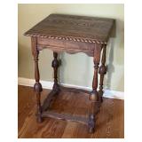 VINTAGE JACOBEAN REVIVAL OAK LAMP TABLE