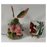 HUMMINGBIRD FIBEROPTIC LAMP & CERAMIC TILE