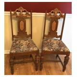VINTAGE UPHOLSTERED DINING CHAIRS SET OF 2