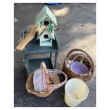 BASKETS WICKER SHELF BIRD HOUSE DECOR