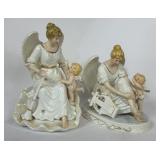O'WELL PORCELAIN ANGEL FIGURINES W GOLD ACCENTS
