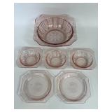 JEANNETTE ADAM PINK DEPRESSION GLASS BOWLS