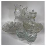GLASS & CRYSTAL DISHWARE PITCHER BOWLS CRUETS