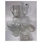 CRYSTAL & GLASS DISHWARE PITCHERS BOWLS CREAMER