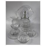 IMPERIAL GLASS CANDLEWICK BOWLS CUPS PLATTER
