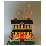 VINTAGE AVON PATRIOTIC LIGHTED FIBER OPTIC HOUSE