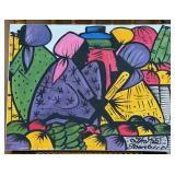 VINTAGE D THORPE PAINTING ON CANVAS 17'X13'