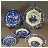 BLUE WILLOW STAFFORDSHIRE ENGLAND & DELFT HOLLAND