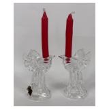 MARQUIS BY WATERFORD CRYSTAL ANGEL CANDLEHOLDERS